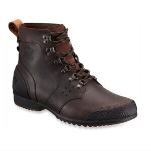SOREL | Men's Ankeny Mid Hiker Boots  waterproof full-grain leather Brown Sz 10